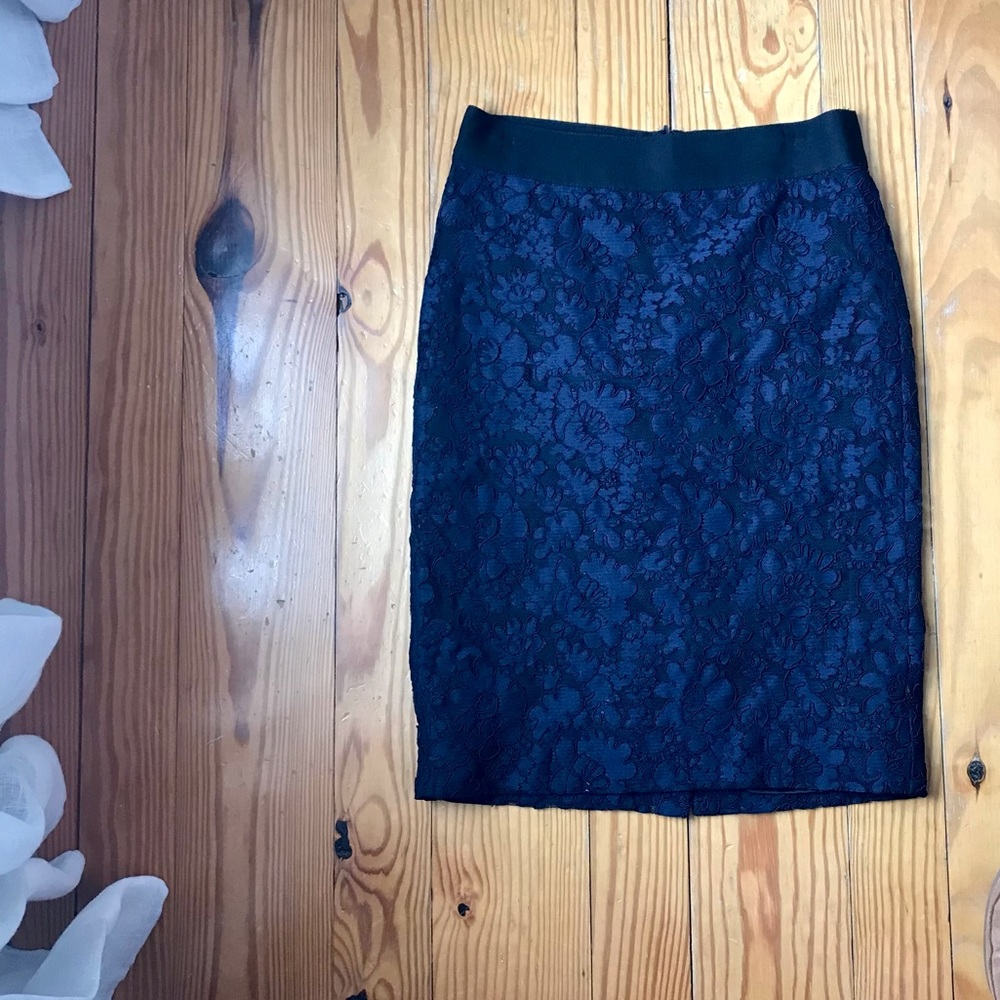 J Crew Blue Lace Skirt